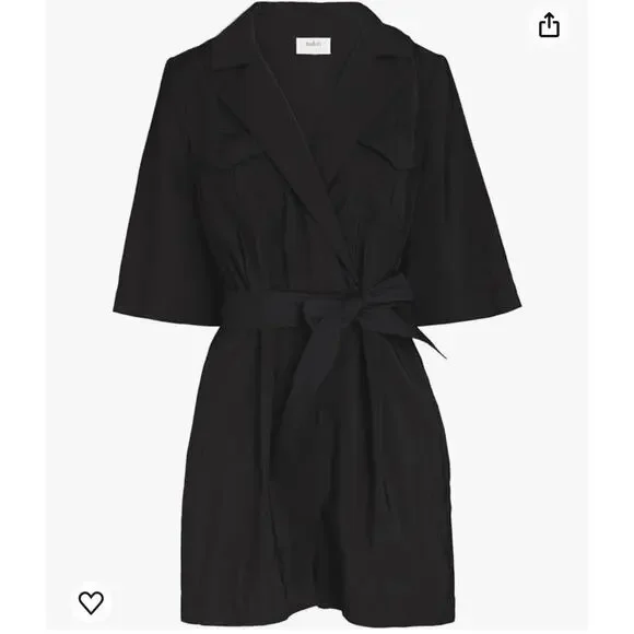 Ba&sh Black Calia Belted Romper NWT Size 4